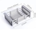 Miniatyrbilde 2 av 5: Utvidbar oppvaskstativ, utvidbar tørkestativ for oppvask. Utvidbar over vasken med justerbar M