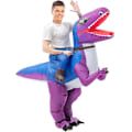 Pikkukuva 2 / 5: 1 violetti aikuisten ratsastava Velociraptor-ilmapuku, ilmapuku
