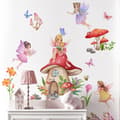 Svampfe-dekal Fjärilsdekal Blomfe-dekal Flicka