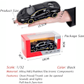 Miniatyrbillede 5 af 5: Alloy Samleobjekt Sort Lamborghini Legetøjs Træk Tilbage Køretøjer Die-Cast Biler Model med Lys & Lyd