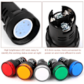 Miniatyrbillede 4 af 5: 15 stk. Indikatorlys 220v Indikatorlys LED Indikator LED