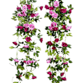 Miniatyrbillede 1 af 5: 1 Pakke 13 Hoveder Dobbelt Farve Kunstig Falsk Rose Garland Vines