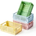Miniatyrbilde 1 av 5: 4 stk (5,7x3,8x2,2 tommer) Mini sammenleggbare skrivebords kasser Oppbevaringsboks,
