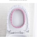 Miniatyrbild 4 av 5: 1 st rosa hjärtan toalettstolskudde toalettstolskudde tyg toalettlock varmt toalettmattskydd stretch tvättbart skyddsskydd för universell toalett