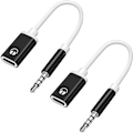 Pikkukuva 1 / 5: 2 kpl Musta 3,5 mm:n uros - Type-C naaras audiokaapeli