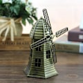 Miniatyrbilde 4 av 5: Modell av vindmølle i legering, kunstdekorasjon, håndverk Hjemmedekorasjon Vindturbinfigur (12*6,5*14CM)