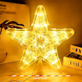 Miniatyrbilde 2 av 5: Vanntett Juletre Toppstjerne - 30 LED Stjerner for Juletreet - Lysende Stjerner for