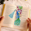 Miniatyrbilde 2 av 5: 2 stk Diamantbroderi Bokmerke Sett med Lær Tassel (21cm