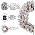 Miniatyrbild 4 av 5: 18\" D Förbelyst Snöbeklädd Julkrans med Varma Vita LED-lampor och Timer Artificiell Dekorationskrans för F