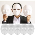 Miniatyrbilde 1 av 5: 10 Hvite Malbare Papirmasker, DIY Papirmasker Maling