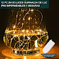 Miniatyrbild 2 av 5: Batteridriven ljusslinga 12 st, 2m20 LED-lampor, Vattentäta koppartrådar, Inomhus och utomhus, Jul, Hallo