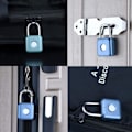 Miniatyrbilde 5 av 5: (Blå) Fingeravtrykk Hengelås Mini Smart Hengelås Nøkkelfri USB