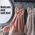 Miniatyrbillede 3 af 5: 4 Pak Hængende Håndklæder med Sløjfe, Koralsamt Mikrofiber