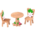 Miniatyrbillede 1 af 5: 3 stk. Bord Stol Harpiks Håndværk Mikro Landskab Ornament Fe