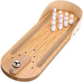 Miniatyrbilde 1 av 5: Bordplate Mini Bowlingspillsett - Bordplate Trebrett Mini Arkadespill Stasjonær Mini Bowling Skytebane Kontor Skrivebord S