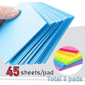 Miniatyrbilde 2 av 5: Linjerte klistrelapper 4X6 i lyse, linjerte post-it-lapper, fargerike, superklebende notatblokker, 45 ark/blokk, 6 blokker/pakke