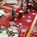 Miniatyrbillede 5 af 5: Julebordløber til julepynt, 72 tommer lange bordløbere, bordløber til jul, snemand, til julebordpynt (33 x 182 cm) (A)