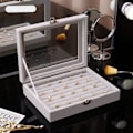 Miniatyrbillede 5 af 5: 1 stk Fløjls Smykkeæske Smykke Organizer til Ring Ørestik
