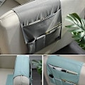 Miniatyrbillede 2 af 5: Beige Sofa Armlæn Organizer, Multifunktionel Foldbar Tote Bag