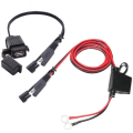 Miniatyrbilde 5 av 5: 3.1Amp Vanntett Motorsykkel Dobbel USB Ladersett SAE til USB