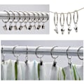 Miniatyrbillede 4 af 5: 20 Stk. Gardinringe med clips, 38 mm indvendig diameter (sølv) Gardinophængsringe i rustfrit stål med clips til