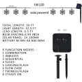 Miniatyrbilde 2 av 5: 100 LED Solcelled Snøflak Lyslenke Utendørs, 39 fot