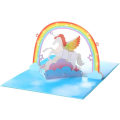 Miniatyrbilde 1 av 5: 1 stk Regnbue Unicorn Gratulasjonskort 3D Stereoskopisk Velsignelse
