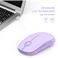 Miniatyrbillede 4 af 5: Trådløs Mus, 2.4G Slank Bærbar Computermus med Nano-modtager til Notebook, PC, Laptop, Computer (Lyselilla)