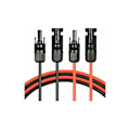 Miniatyrbilde 2 av 5: Forlengelseskabel - Begge sider - Solkabel - Rød/svart - 6 mm² -