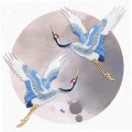 Miniatyrbillede 2 af 4: Broderet kran broderi patch stof patch stor diy