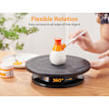 Miniatyrbillede 4 af 5: Kage drejeskive Sort maling drejeskive letvægts stativ