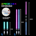 Miniatyrbilde 2 av 5: 2-delt LED Lys Saber Sett, Lys og Lyd 2 i 1 Lysende Lys Saber Teleskopisk Laser SverdLeke Lys Saber, Suita