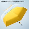 Miniatyrbillede 2 af 5: Sammenfoldelig paraply vindafvisende UV-beskyttelse kompakt 6 ribber forstærket solparaply til udendørs aktiviteter sort