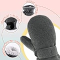 Miniatyrbilde 3 av 5: L Grå - Vinter Babyvotter Fleecefôret Småbarn Gutter Varme Myke