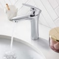 Miniatyrbilde 2 av 5: Vaskemixer i krommet messing, baderomsmixer for vask