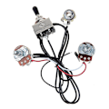 Miniatyrbild 2 av 5: Förkopplad gitarrkabel med två mikrofoner 500k potentiometer 3-vägs vippströmbrytare silver