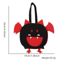 Pikkukuva 2 / 3: Halloween-aiheinen Huopa Kangas Makeispussit Juhliin Pukeutumiseen Tote Lepakko