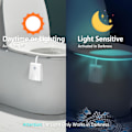 Miniatyrbillede 5 af 5: Toilet Natlys 16 Farveskiftende, Bevægelsessensor Aktiveret LED Projektionsnatlys USB Genopladelig Toilet Bo