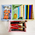 Miniatyrbilde 4 av 5: 4 stk (5,7x3,8x2,2 tommer) Mini sammenleggbare skrivebords kasser Oppbevaringsboks,