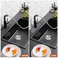 Miniatyrbild 5 av 5: Grå Kran Absorberande Pad Sänka Basin Splash Pad 2-pack