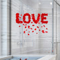 Miniatyrbild 4 av 5: 1 stycke rosblad frostade väggdekaler självhäftande LOVE
