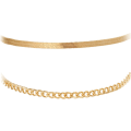 Miniatyrbillede 3 af 5: 1 stk. (Guld) Lagdelt Slangeben Ankelkæde Punk Cuban Link Ankel