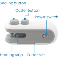 Miniatyrbilde 3 av 5: Miniposeforsegler, USB-C ladbare poseforsegler, 2 i 1 poseforsegler med kutter og magnet, Mini poseforsegler