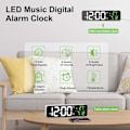 Miniatyrbild 2 av 5: Digital väckarklocka, väggklocka morgonväckarklocka LED digital