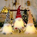 Miniatyrbillede 1 af 5: 3 Jule-nisser med Sequins og Lys, 11,8 Tommer Håndlavede Svenske Julemandsnisse med Sequinhat, Juleelf