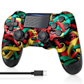 Miniatyrbillede 1 af 5: PS4 Controller Trådløs, med USB C Kabel/1000mAh Batteri/Dobbelt Motorer/6-akset Gyro/3,5 mm Lydjack/Multi Touch Pad/