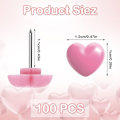 Miniatyrbilde 2 av 5: (Rosa) 2 bokser, 100 stk veggtrykknapper, 0,47 tommer dekorative hjerteformede trykknapper