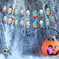 Miniatyrbillede 3 af 5: 10 stk. Halloween dekorative spøgelses-trækflag, Spøgelsesdag bar