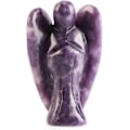 Miniatyrbillede 1 af 5: 2 tommer lilla Lepidolite krystal engel figurer udskåret ædelsten chakra lomme skytsengel statue reiki helbredende sten til meditation hjem indretning pr