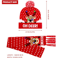 Miniatyrbilde 2 av 5: 2 stk LED-lysende julehattlys skjerfsett Juleblinkende Beanie Cap Strikket skjerf til juleferie P